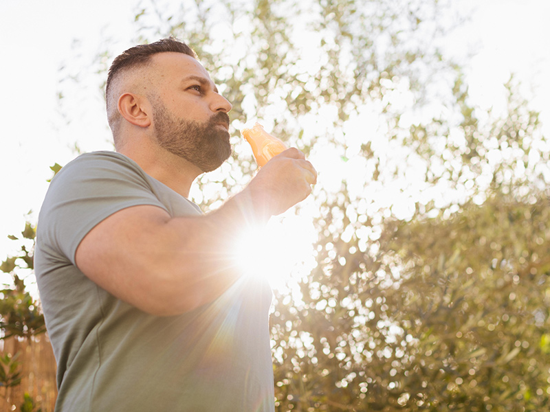 Man drinking RTD beverage