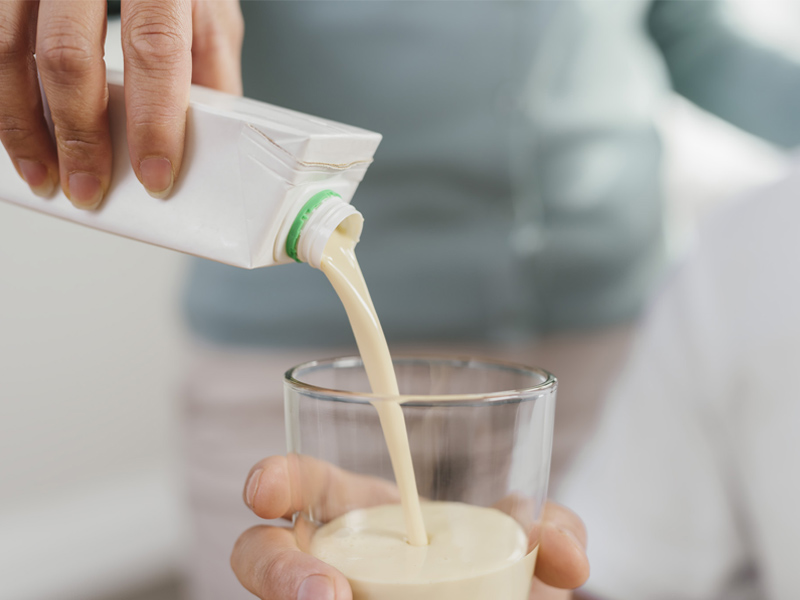 Beverage pouring into glass