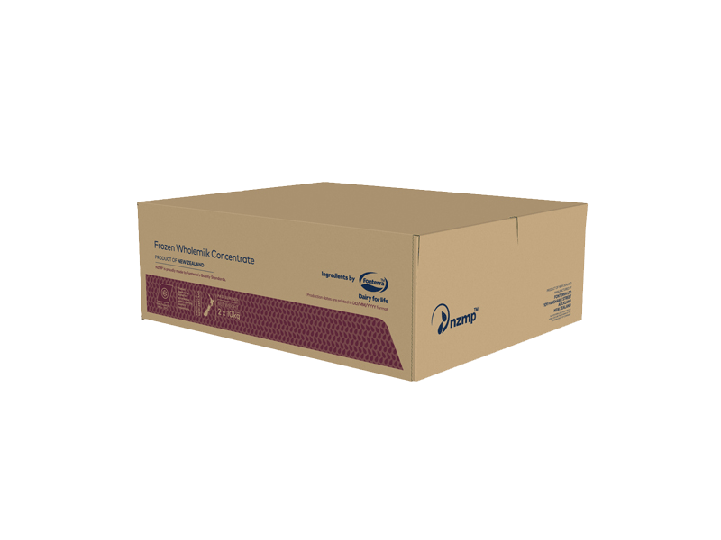 Frozen whole milk concentrate box