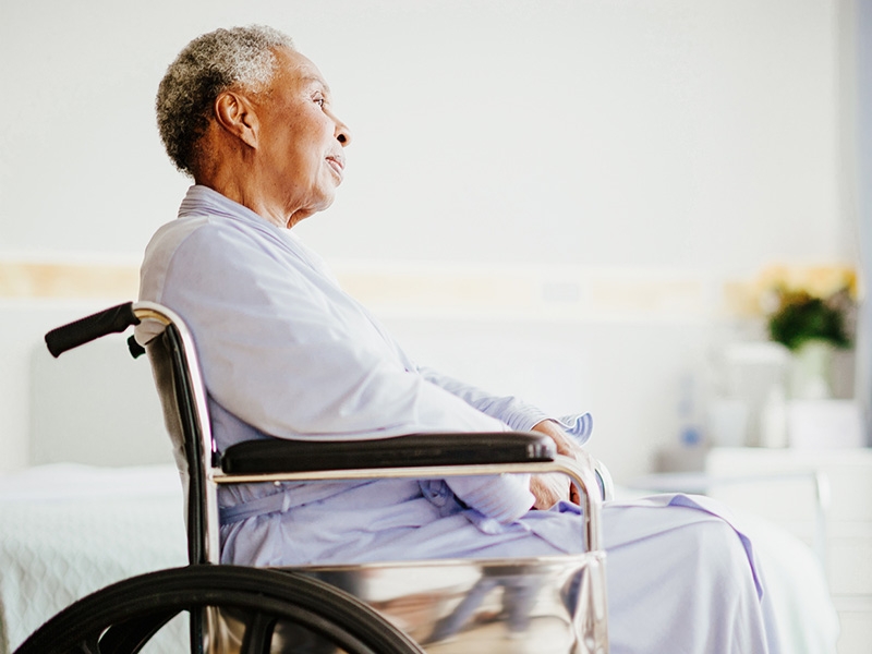 Woman in wheelchair