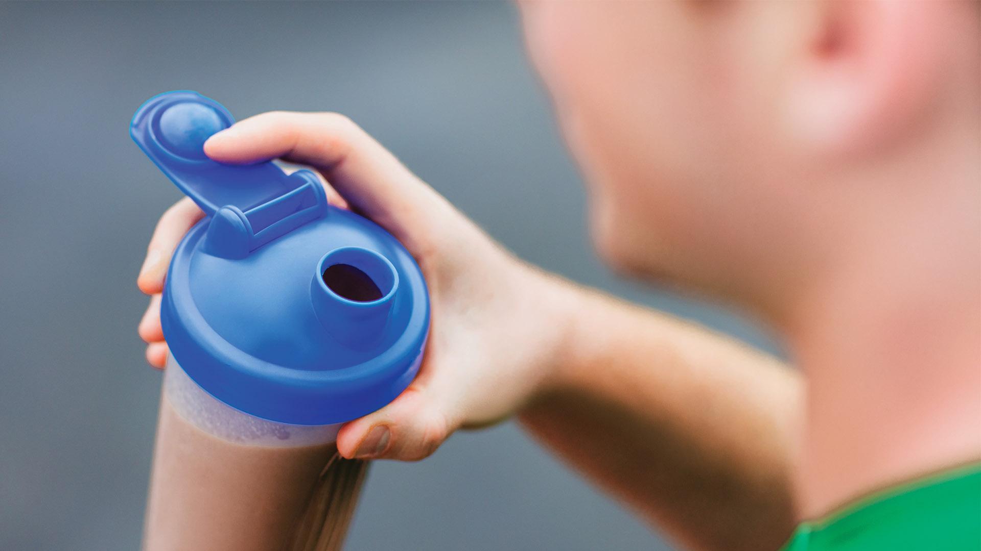 Man drinking protein shake