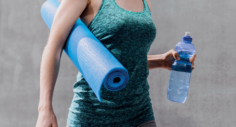 Yoga with protein water